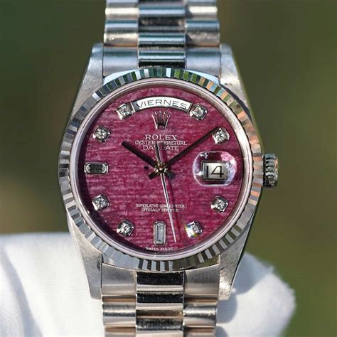 white marble rolex|Rolex rubellite stone.